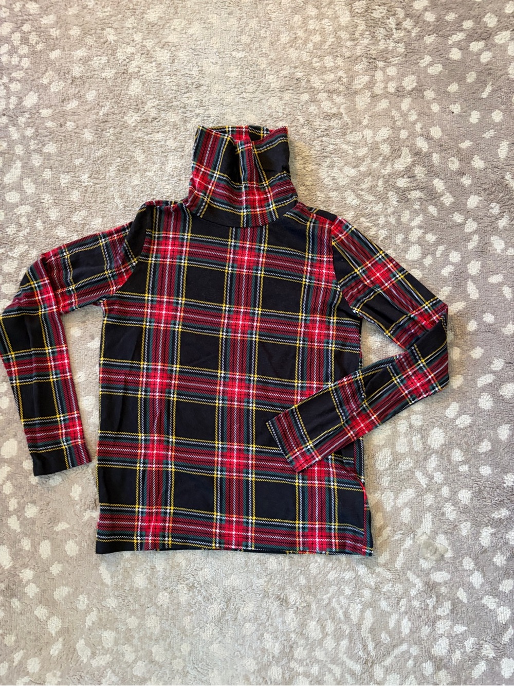 Crewcuts Red and Black Plaid Turtleneck Top